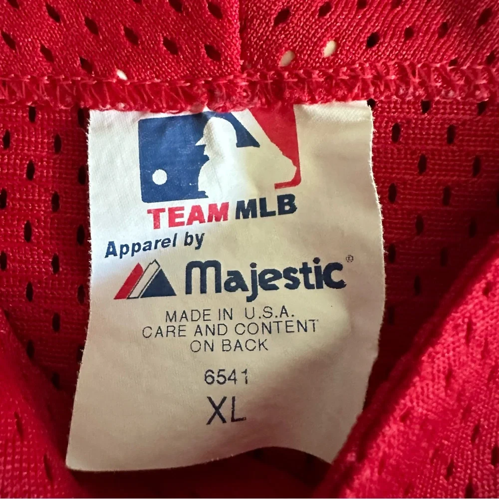 VTG Y2K Majestic Washington Nationals MLB Red Mesh Jersey Boys Youth XL Made USA